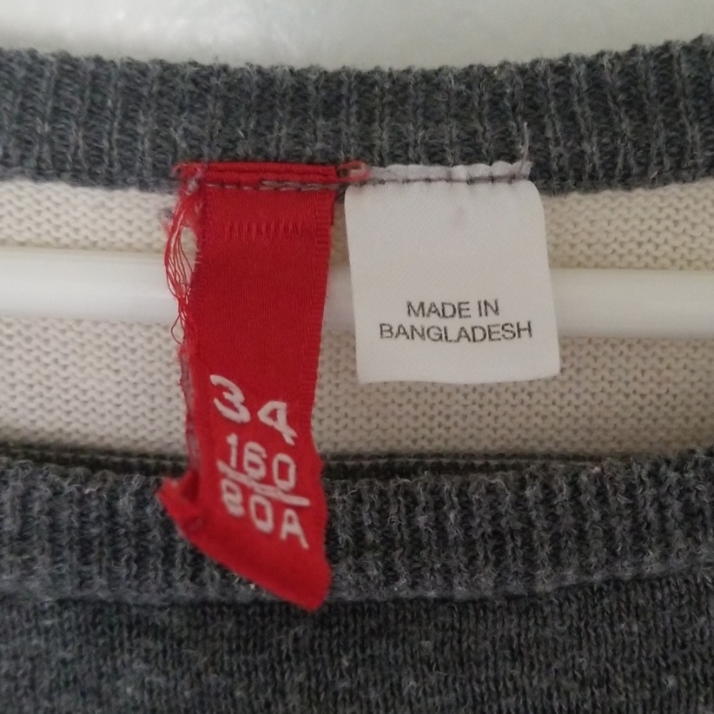 Oversize Multistripes Boat Neck Knit Sweater - Picture 3 of 5